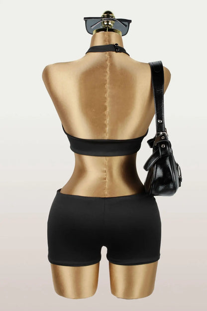 Y2K Spicy Girl Hanging Neck Women Jumpsuits Fashion Solid Sleeveless Tight Hollow Out Backless High Waisted Hip Lifting Jumpsuit