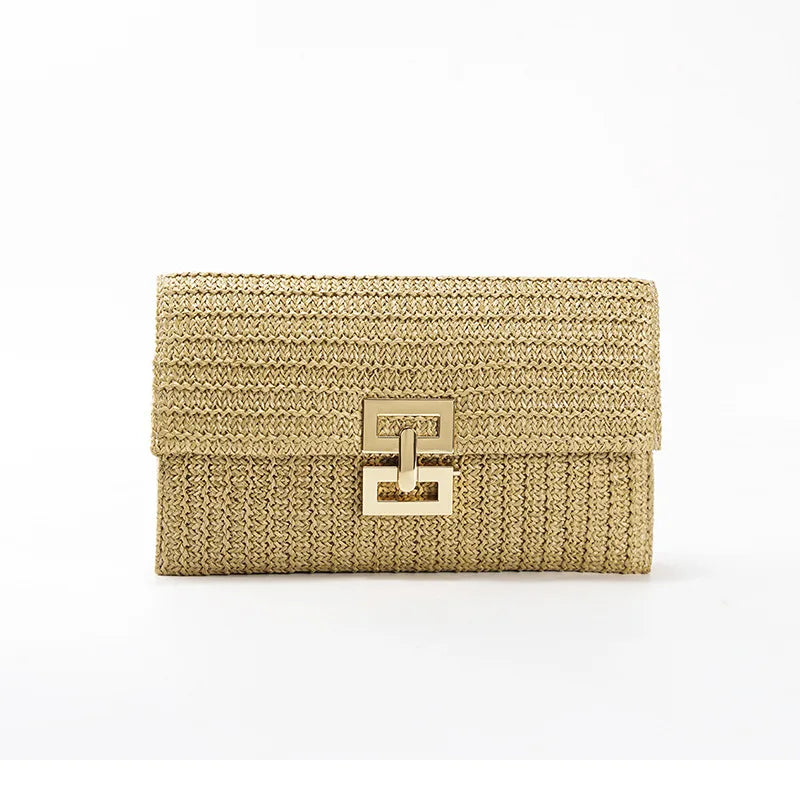 Straw Woven Clutch for Women Raffia Crochet Beach Rattan Causal Female Party Wedding Evening Bag New Summer Luxury Purse Handbag