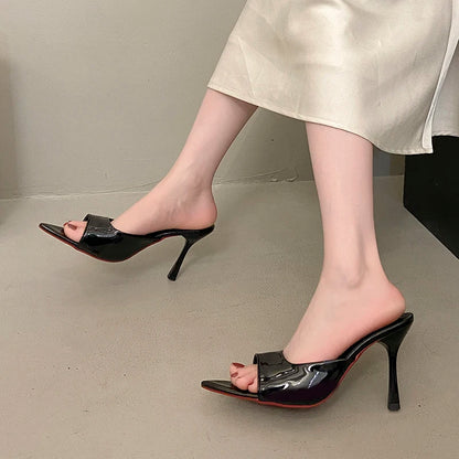 NEW Pointed Toe High Heels Sandals for Women Beautiful Korean Style Summer Shoes Rubber Sole Luxury Sensation