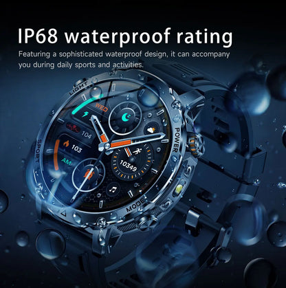Brand+1400mAh Big Battery Smartwatch Men 1.7" AMOLED 200-Day Standby Swim Diving Waterproof GPS Military Tactical SOS 100 Sports