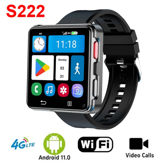 Factory S222 4G Smart Watch Android 11.0 OS 2.64inch Large Screen Smartwatch Waterproof Men Women Clocks Hours PK S999 DM100