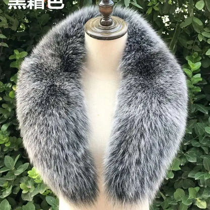 Real Fox Fur Collar for Women Coat Jacket Female Wraps Winter Warm Fur Scarf Extra Large Size Neck Warmer Fur Shawls Scarves