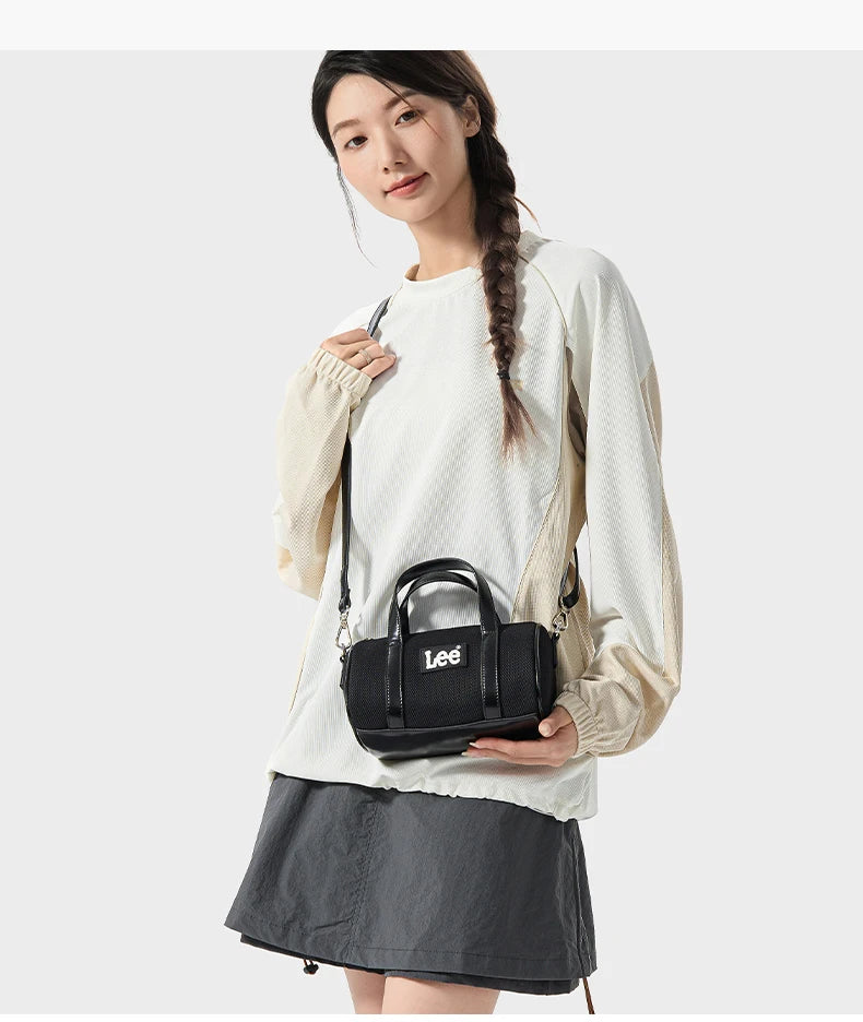 LEE Mini Classics Black Ladies Handbag Shoulder Bag Women Oxford Leather Strap Casual Small Travel Crossbody Bag Phone Pack