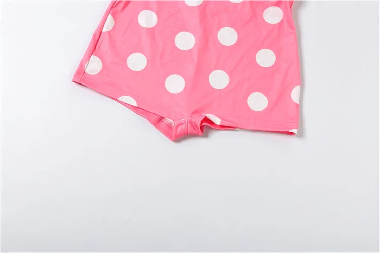 Weird Puss Polka Dots Print Patchwork Halter Backless Playsuit Summer Women's Suit Sexy Stretch Woman Jumpsuits and Rompers