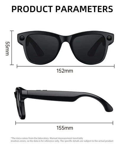 Smart Glasses with Camera 8MP HD Photo Video Recording EIS Anti Shake 1400mAh Charging Case WiFi Sync Transfer for Men Women