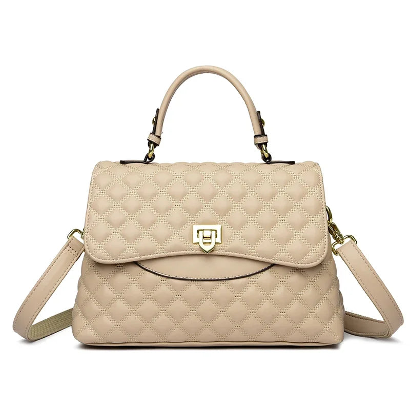 Luxury Large Capacity Multilayer Shoulder Messenger Bag High Quality Leather Handbag Women Designer Crossbody Sac Female Tote