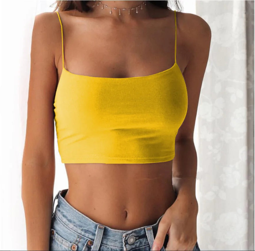 Sexy Sleeveless Vest Corset Crop Top Women Aesthetic Clothing Summer Y2k Streetwear White Black Yellow Red Tank Top for Womens