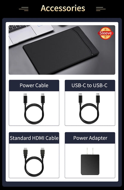 Damrapt 14'' UHD Portable Oled Monitor 4K 16:10 500nits Metal Frame with Stand for Laptop PC Smart Phone Xbox Gaming Display