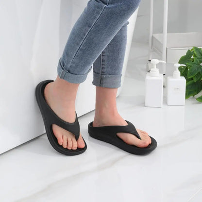 Shevalues Men's Orthopedic Sandals Fashion Couples Beach Flip Flop Summer Outdoor Soft Sandals With Arch Support Bathroom Slides
