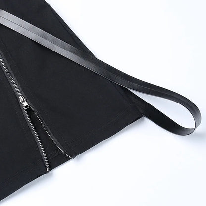 Y2k Skirt Dark Double Zipper Bag Hip Split Gothic Design Tight Skirt Harajuku Black Gothic Bag Hip Skirt Kawaii Vintage
