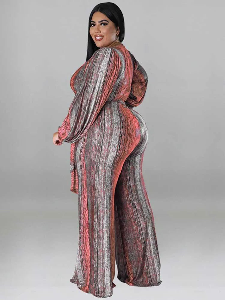 One Piece Outfit Women Jumpsuit 4xl Elegant Woman Jumpsuits V Neck Sexy Trousers Female Clothes Full-length Jumpsuit Plus Size