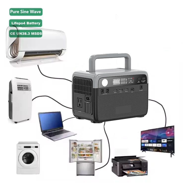 Wholesale 300W Pure Sine Wave Small Solar Generator Power Station Lifepo4 Emergency Portable Electric Power Station for Camping