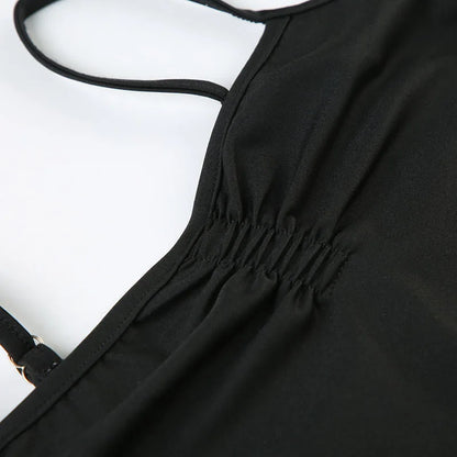 SUCHCUTE Women Black Sleeveless Short Playsuits Sexy Yoga One-piece Suit Sport Fitness Short Jumpsuits Summer Casual Bodysuits
