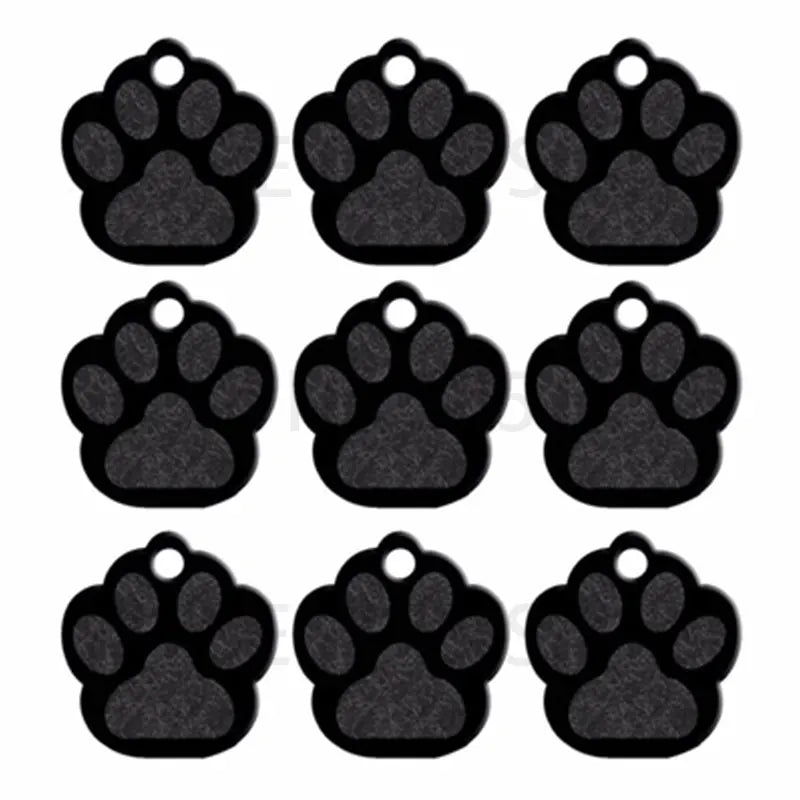 Wholesale 100Pcs Paw Pet Dog ID Tag Custom Engraved Name Plate Phone Dogs ID Tags Personalized Aluminum Pet Pendant Key Chain