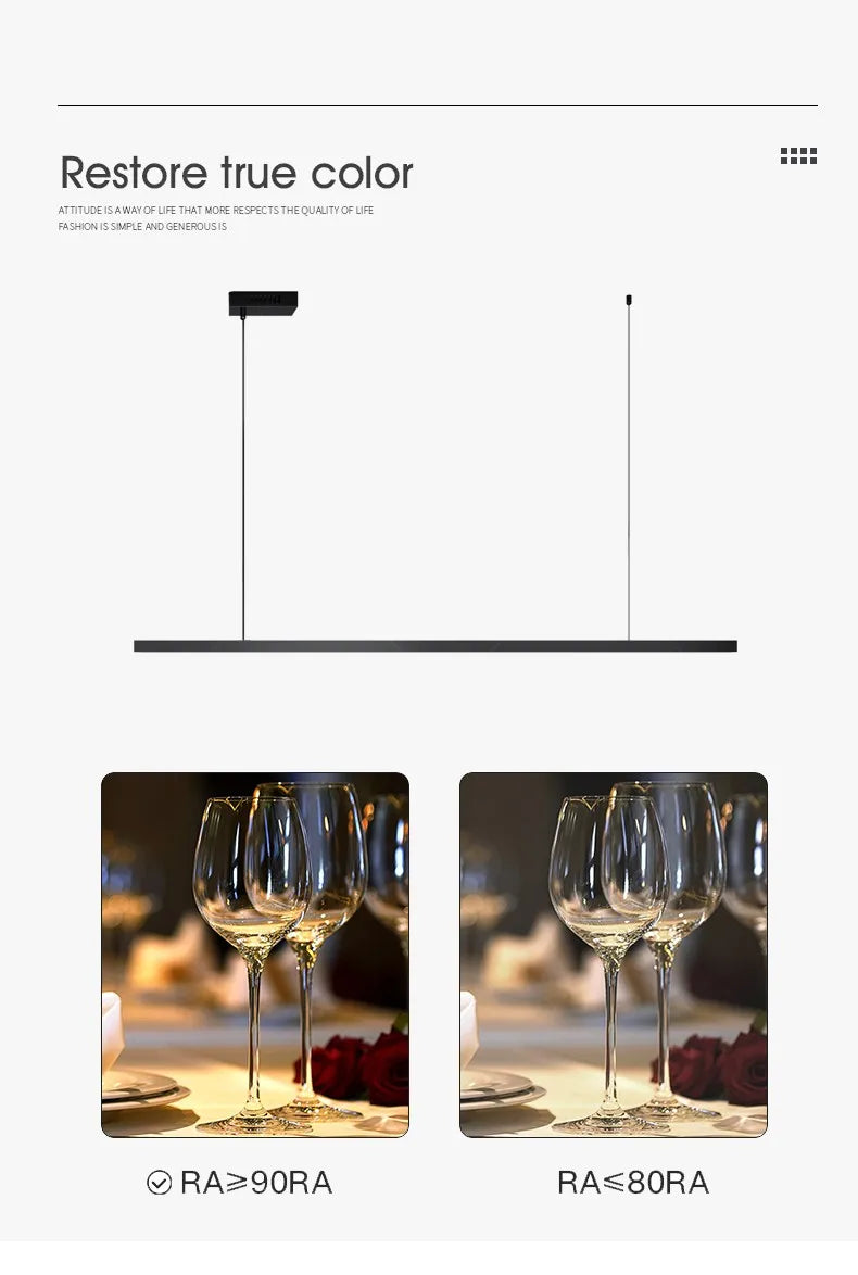 Pendant lights restaurant lights Nordic modern minimalist office long bar dining room chandeliers kitchen lamps LED Chandelier