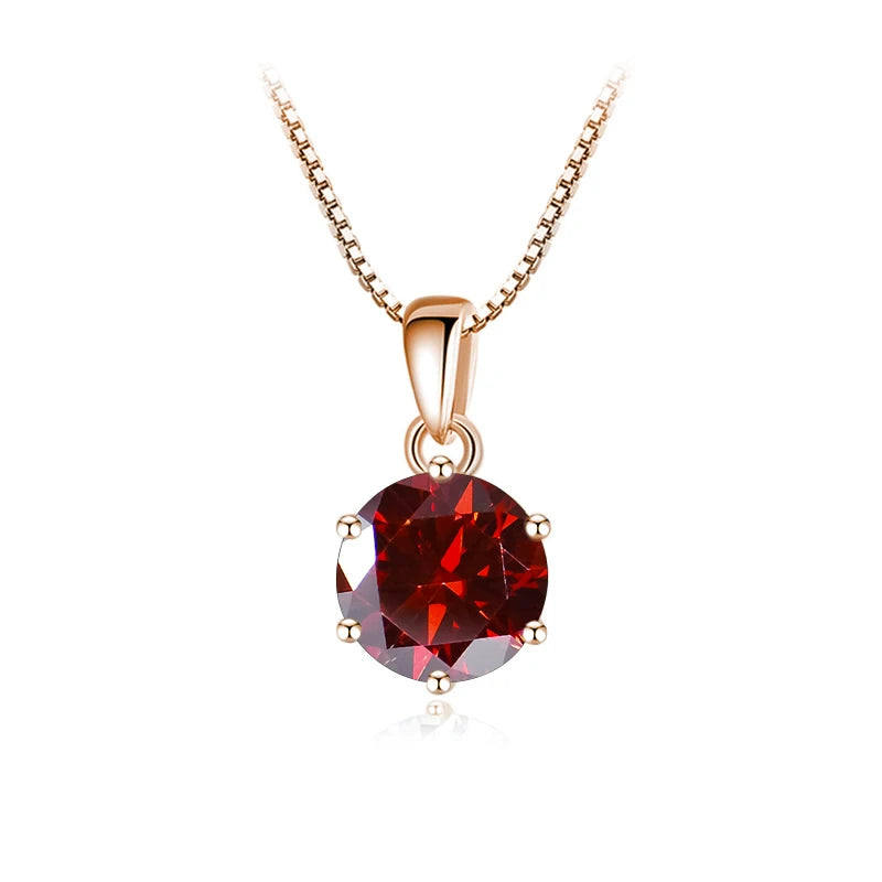 Butterflykiss 6.5mm 1.0 Carat D Moissanite Necklaces Rose Gold Plated Pendant Original Real S925 Silver Chain Jewelry For Women