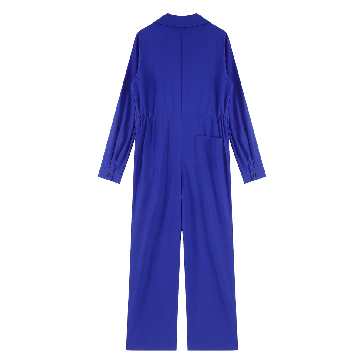 Womens Button Work Coverall Rompers Casual Solid Color Turn-Down Collar Button Flap Long Sleeve Mechanic Work Overalls Jumpsuit