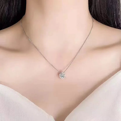 925 Silver Necklace For Women Zircom With White Gold Plated Lab Diamond Sterling  Silver Jewelry Wedding Pendant