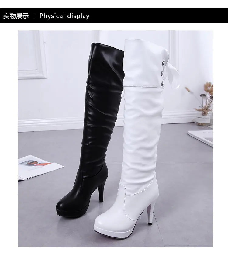 Women Boots Luxury Knight Women Length Boot Fashion Sexy Soft Leather Shoes Leather Elegant Comfortable Knee High Boots