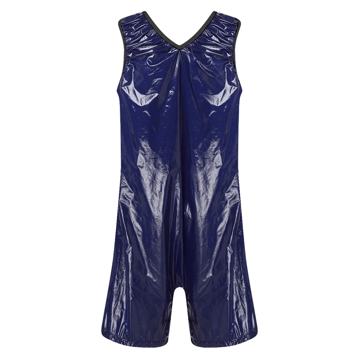 Womens Waterproof Rompers Adaptive Nightwear Glossy Sleeveless Buttons Crotch Bodysuit Sports Swimwear Special Needs Clothing