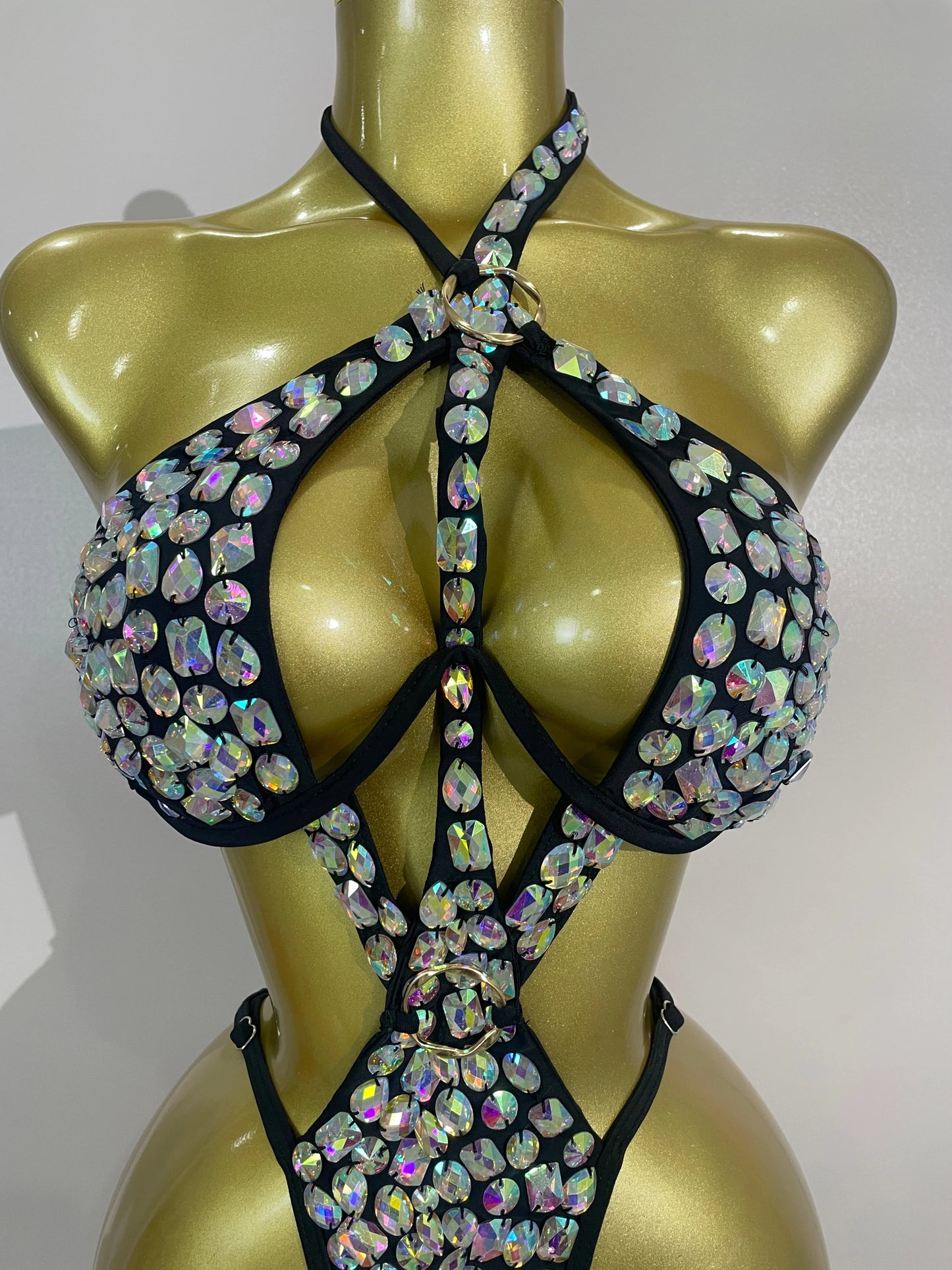 Sexy Sparkly Diamonds Swimsuit Bar Bikini 2026 Fashion Women Crystal Handmade One-piece Bodysuit Swimsuit Stage Photoshoot Wear