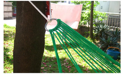 Outdoor Camping Hammock Portable Net Swing /Tree Straps, Single or Double Mesh Nylon Hammock for Outside, Hiking, and Travel