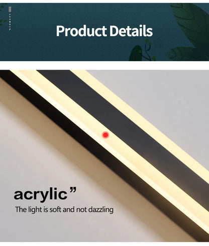 Modern Waterproof outdoor Long Strip LED wall lamps IP65 Iron Wall Light Garden porch Sconce Lights 110V 220V wall washer