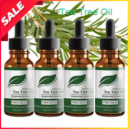 Organic Tea Tree Oil For Skin Face Hair Scalp Acne Treatment  Hair Growth Essential Oils for Diffuser, Aromatherapy Massage 10ml