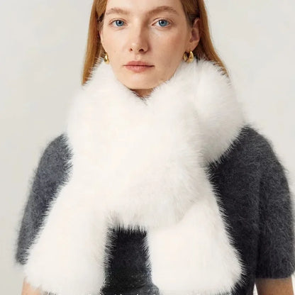 2024 New Winter Imitation Mink Fur Scarf Women Scarf Fluffy Warm Fashion Long Scarf Y2k Girls Europe and America