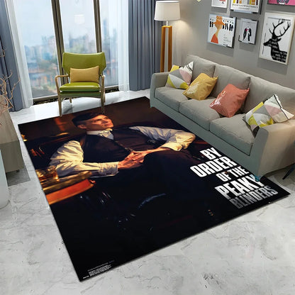 HD Tommy Shelby 3D P-Peaky Blinders Carpet Rug for Home Living Room Bedroom Sofa Doormat Decor,kids Area Rug Non-slip Floor Mat