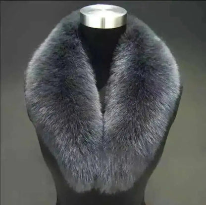 Natural Color Raccoon Fox Real Fur Collar Scarf Genuine Big Size Scarves Warp Shawl Neck Warmer Stole Muffler with Clip Loops #6