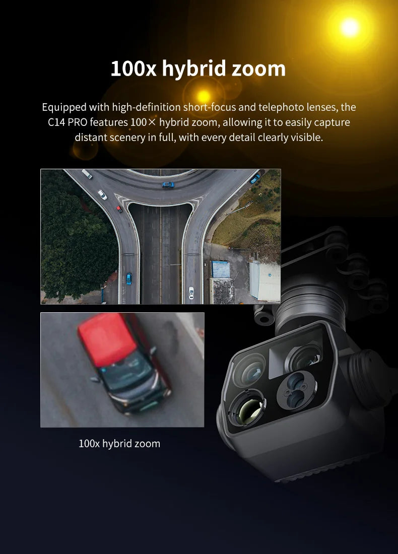 Skydroid C14Pro Four-Light Pod, Three-Axis Stabilization, AI Tracking, Power Inspection and Security Drone Gimbal Camera