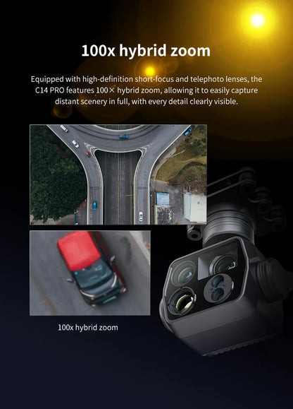 Skydroid C14Pro Four-Light Pod, Three-Axis Stabilization, AI Tracking, Power Inspection and Security Drone Gimbal Camera