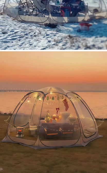 Transparent Bubble Tent for Winter Camping,Insulated Windproof Geodesic Dome Tent with Stargazing Skylight,Outdoor Glamping Tent