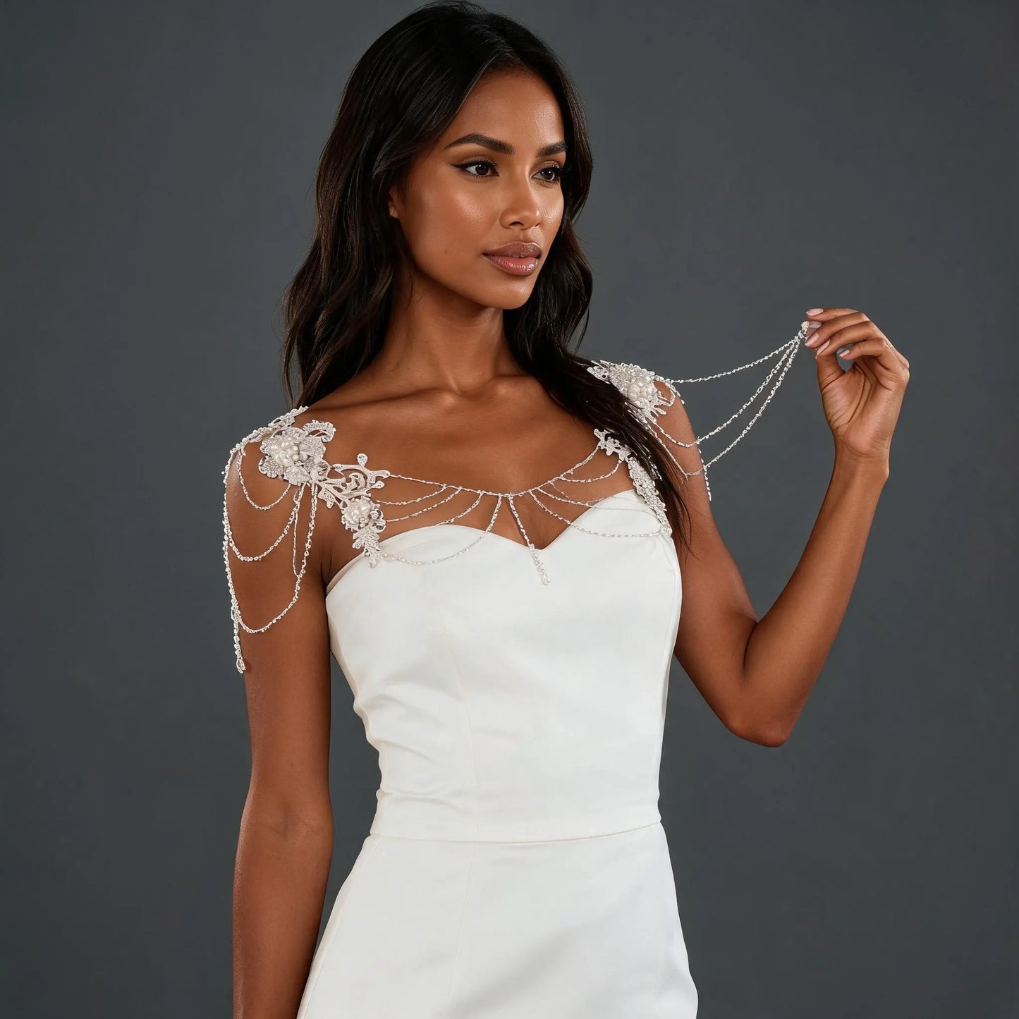 Bridal Jewelry Diamond Shoulder Chain Crystal Necklace Bolero Bridal Covered Body Chain Wedding Accessories Women Shrugs SG10