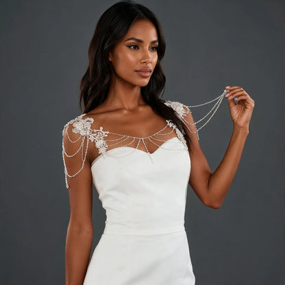 Bridal Jewelry Diamond Shoulder Chain Crystal Necklace Bolero Bridal Covered Body Chain Wedding Accessories Women Shrugs SG10