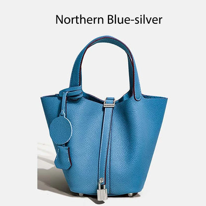 Women Bags Handbags Bucket Bag Real Leathe Fashion Tote Bag Genuine Leather Luxury Desginer Big Size Large Lady Hand Bags