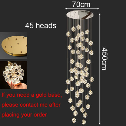 Modern Crystal stair chandelier lights indoor lighting Ceiling lamp hanging light led Chandeliers for living room indoor lightin