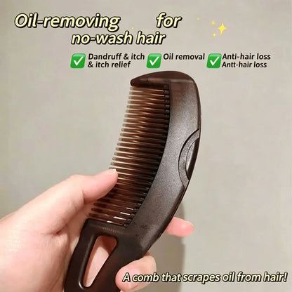 Oil-Control Energy Comb, Hollow Scalp Brush, No Shampoo Needed, Removes Grease & Dandruff, Hair Cleansing Massage Comb for Oily