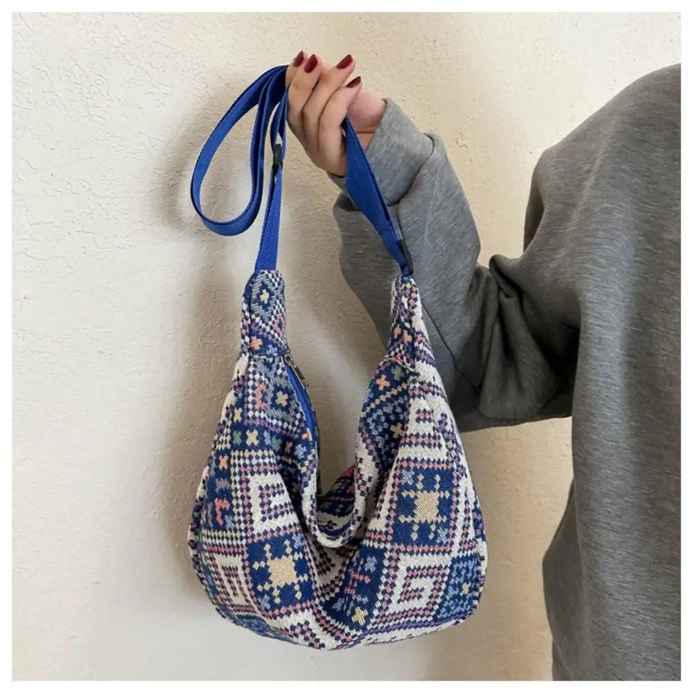 Canvas Shoulder Bags Fashion Large-capacity National Style Underarm Bags Messenger Bag Women Female