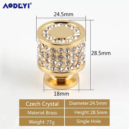 Crystal Drawer Pull Handles Diamond Sliver Wine Wardrobe Decotation Furniture Dresser Kitchen Cupboard Cabinet Knobs Gold Chrome