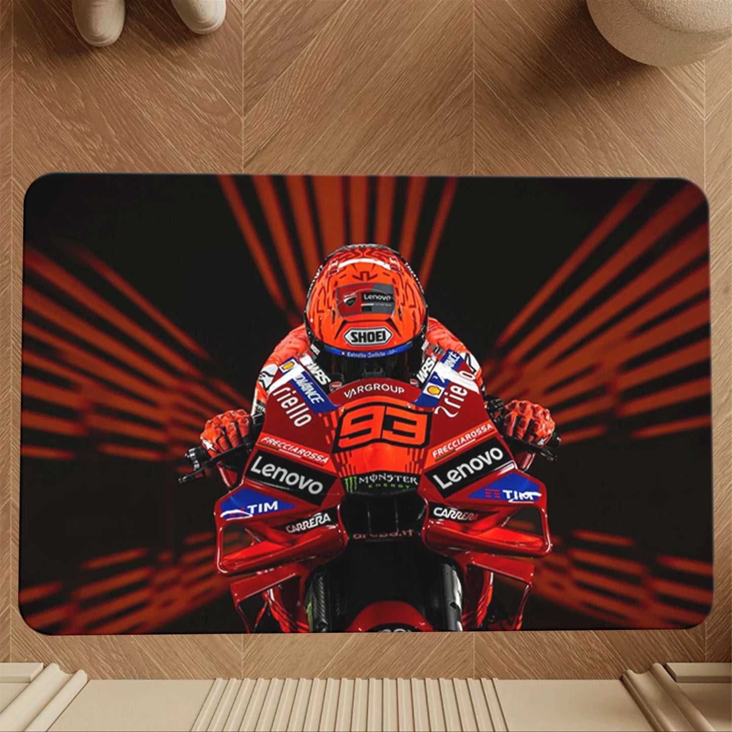 93 Racing Motorcycle Carpet Display Mat Non-Slip and Dirt Resistant, Bedroom Room Rug, Hallway Garage Decorative Mat