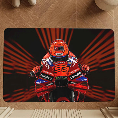 93 Racing Motorcycle Carpet Display Mat Non-Slip and Dirt Resistant, Bedroom Room Rug, Hallway Garage Decorative Mat