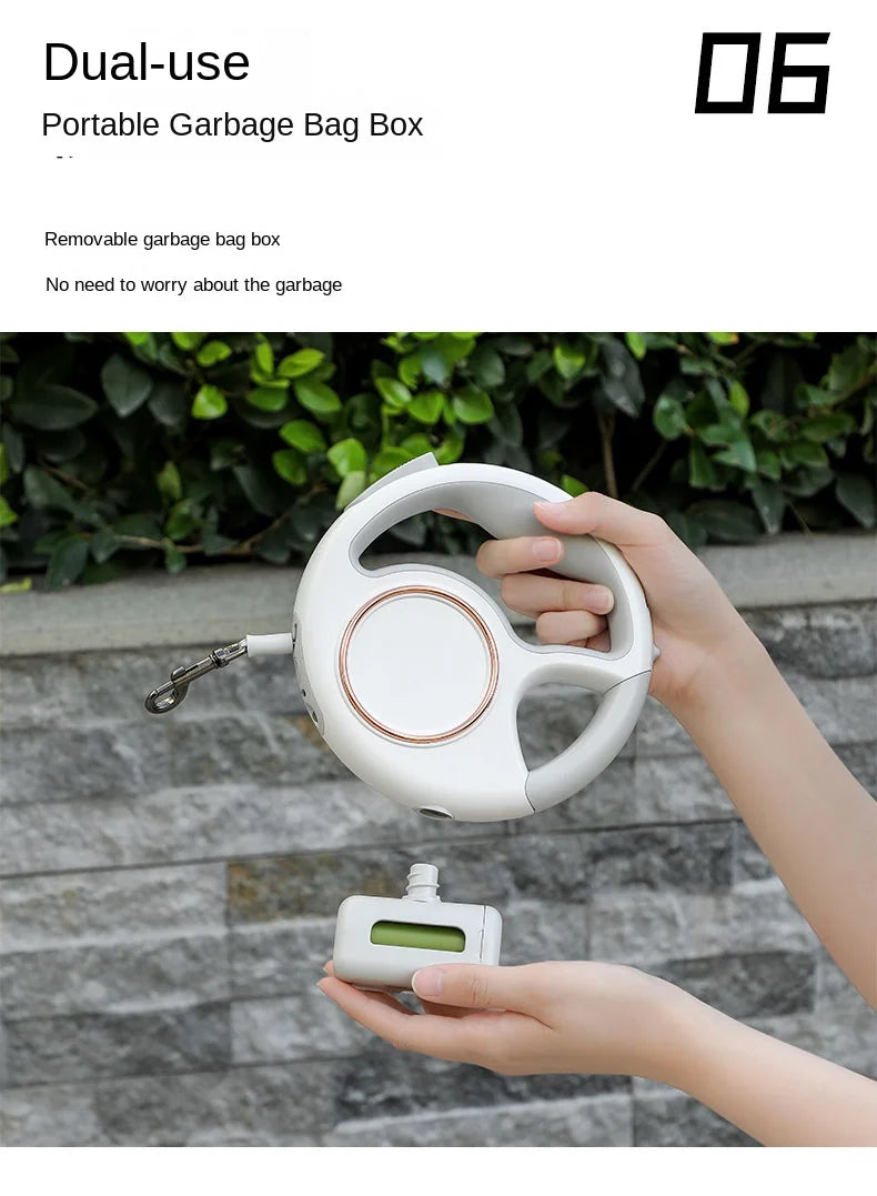 Pet Traction Device Multi Functional Dog Traction Rope Automatic Telescopic LED Lighting Dog Chain Walking Tool New DropShipping