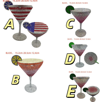 Champagne Bottle Bag Hollow Rhinestone Diamond Evening Bag Party Wedding Banquet Clutch Purse for Women Sac De Marque Luxe Femme