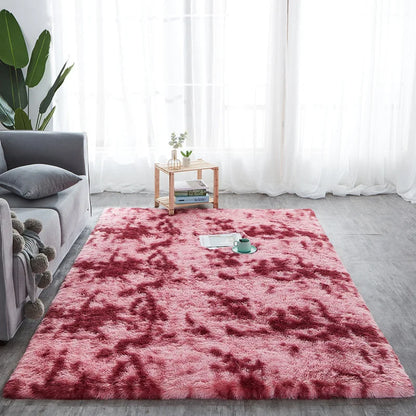 Nordic Ins Wind Tie-dye Gradual Change Silk Plush PV Plush Living Room Coffee Table Mattress Bedside Bedroom Dining Room Carpet