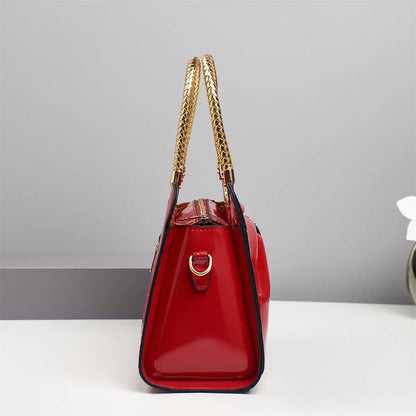 2025 New Women Luxury Designer Glossy Leather Evening Handbags Ladies Crossbody Shoulder Bag Fashion Diamond Bow Totes Bags