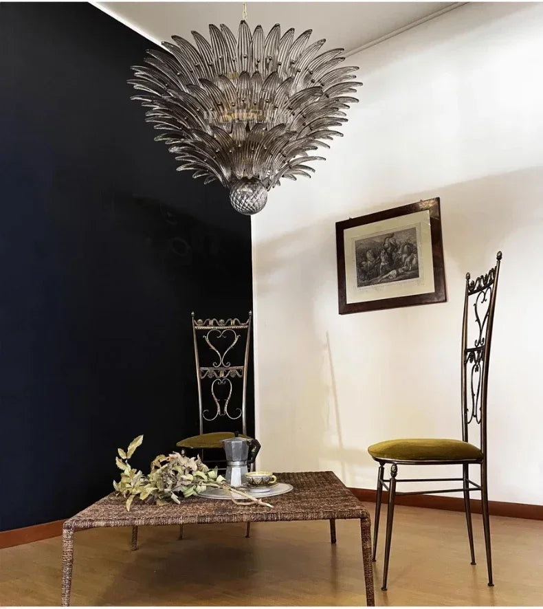 Modern Vintage French Glass Living Room Chandelier Designer Bedroom Mid-Century Style Duplex-Style Dining RoomLarge Villa Lights