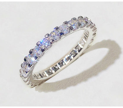 So-Bling S925 Sterling Silver Rings For Women Elegant Fine Cubic Zirconia Ring Bridal Wedding Engagement Women Trendy Jewelry