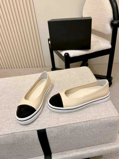 Luxury Brand Commuter Shoes Women's Slip-on Versatile Casual Shoes Casual Shoes Lambskin Material Stylish Casual Flat Shoes